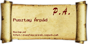 Pusztay Árpád névjegykártya