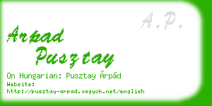 arpad pusztay business card