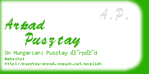 arpad pusztay business card